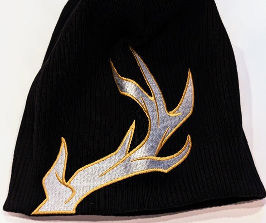 Deer Beanie: Black/Gold Hat