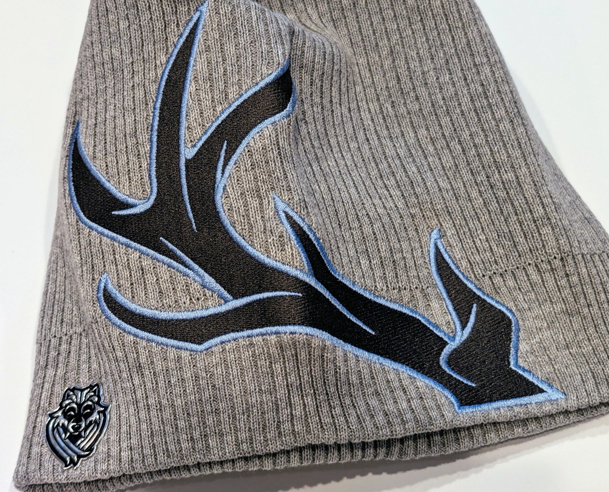 Deer Beanie: Grey/Blue Hat