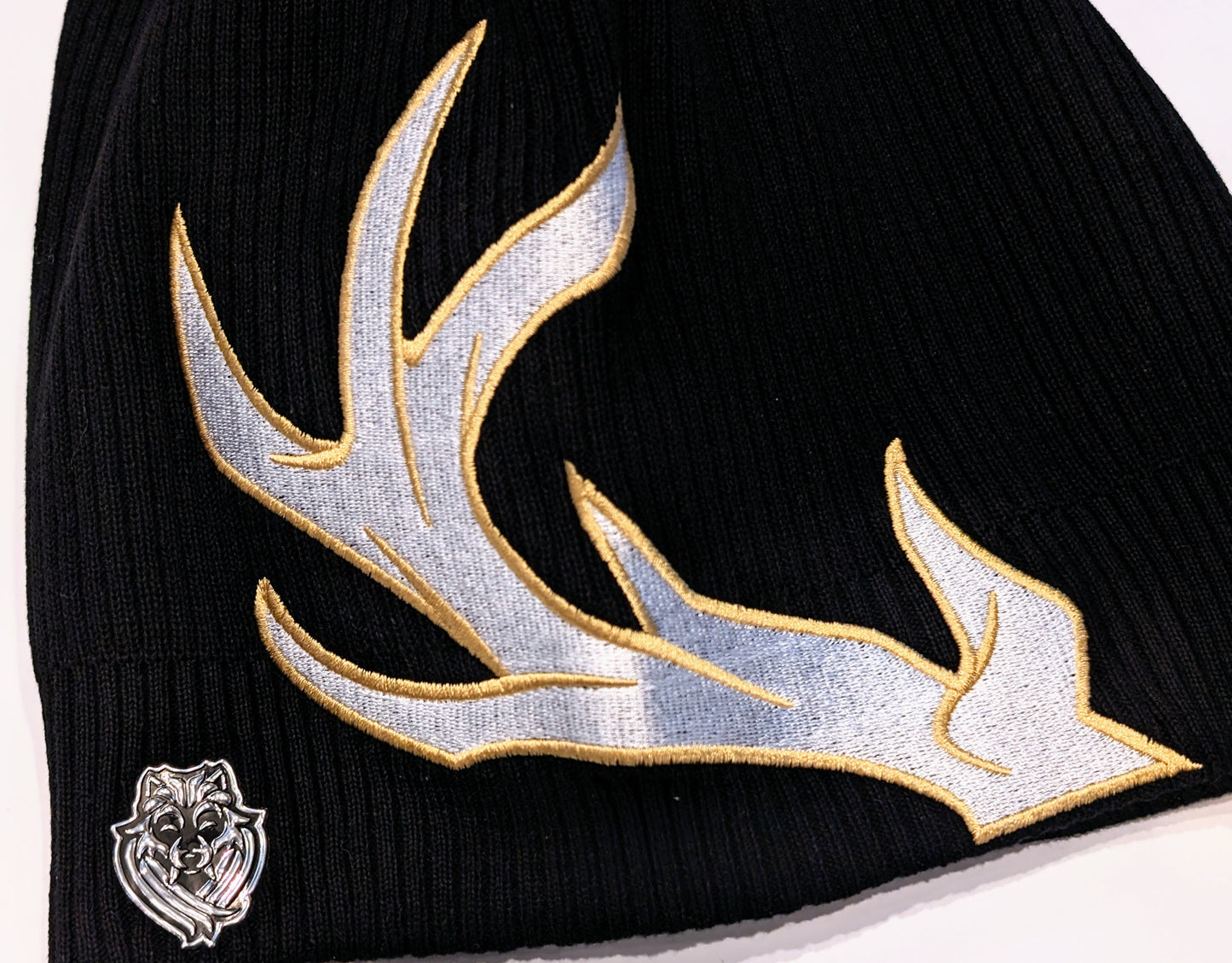 Deer Beanie: Black/Gold Hat